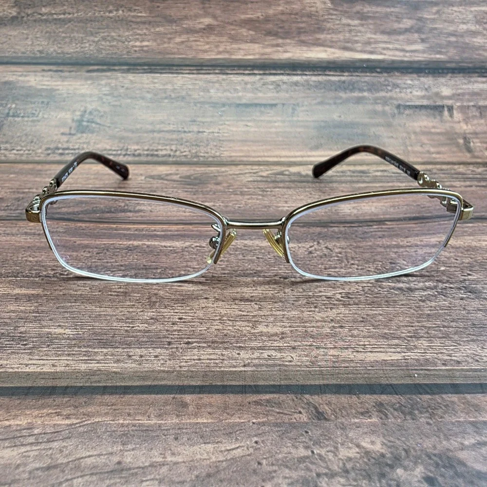 Coach HC 5097 9005 Light Gold Semi Rimless Rectangular Eyeglasses 52-18-140